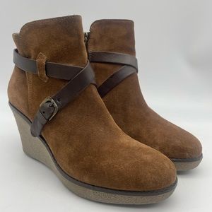 ANDRE ASSOUS Pamie Suede Leather Wedge Booties